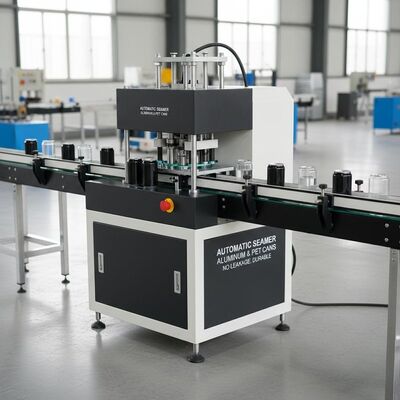 Geeignet für Aluminiumdosen Automatische Verschließmaschine Schwarze und Weiße Naht Kein Auslaufen PET-Kunststoffdosen Kompatibel Langlebig