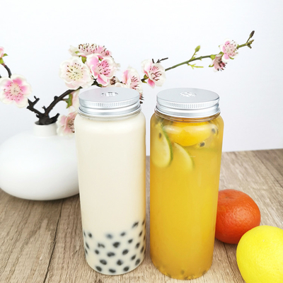 500 ml wiederverwendbare PET-Flasche mit verschraubter Kappe, klares Behälter für Milch, Eistee, Kaffee