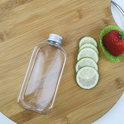 Flache Wasser-Flaschen Winkel- des Leistungshebels300ml mit Kappen Juice Milk Plastic Smoothie Bottles
